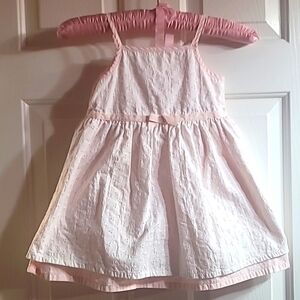 Vintage Little Legends White and Pink Eyelet Lace Dress